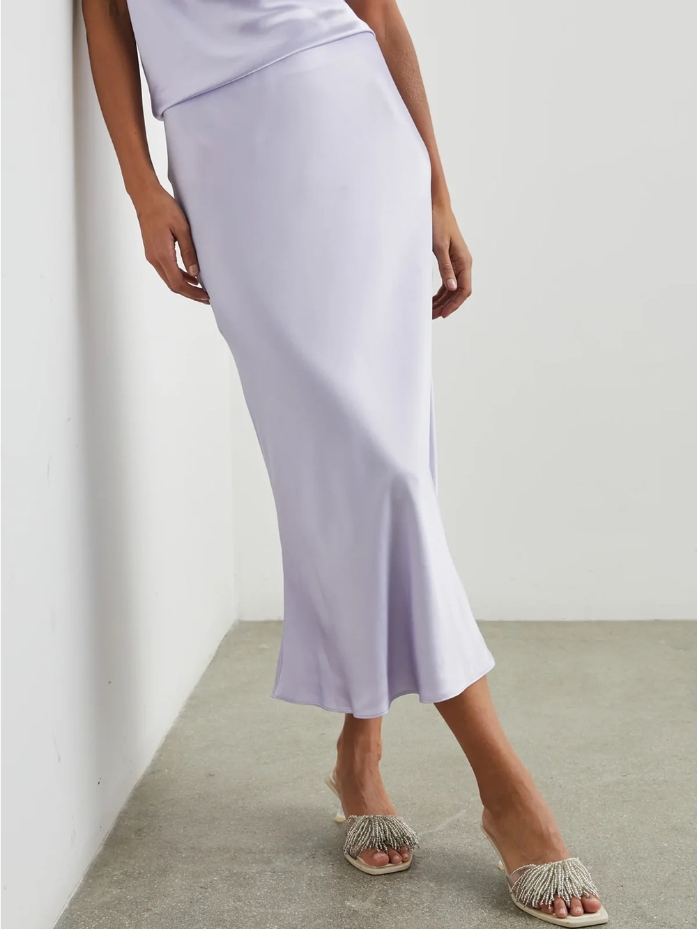 Rails Lavender Satin A-Line Slip Skirt